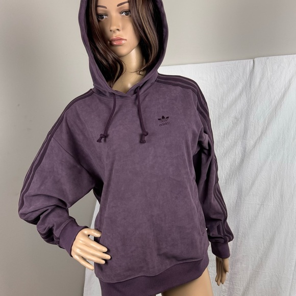 Adidas Adicolor Classics Faux Suede Hoodie Women's Size XS UK6 - Picture 6 of 11